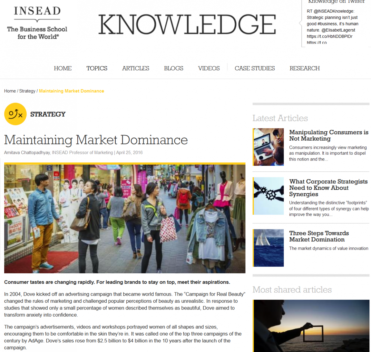 Coverage at INSEAD Knowledge